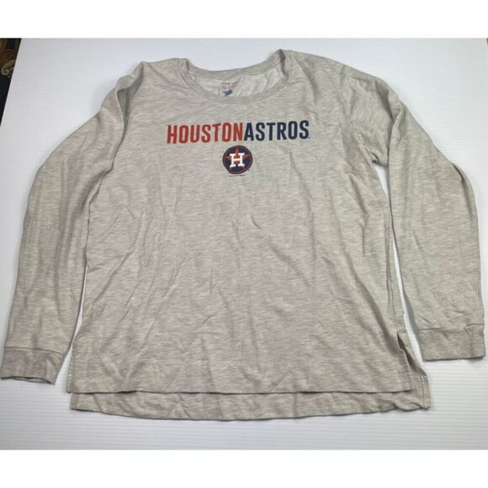 Houston Astros MLB Official Long Sleeve Baseball T-Shirt Grey XL‎